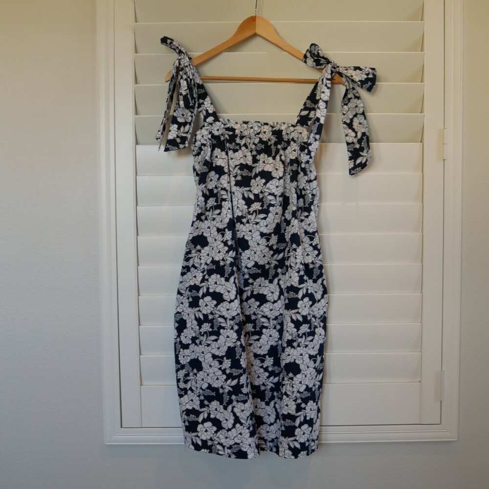 J. Crew Poplin Dress with Tie Shoulders